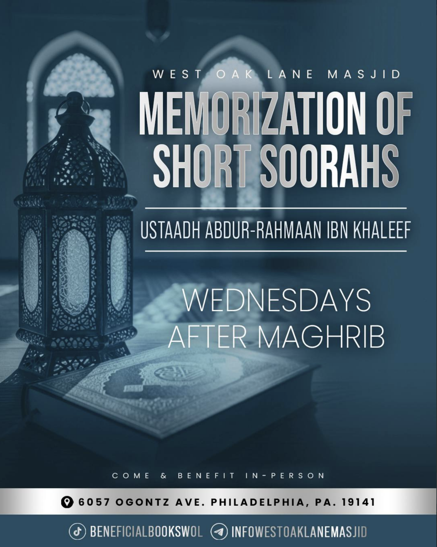 Memorization of Short Surahs flyer